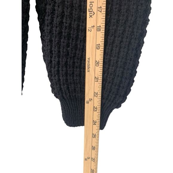 Pallas Original Pure Wool Hand Loomed Ireland Black Sweater Coat Medium - Picture 12 of 13